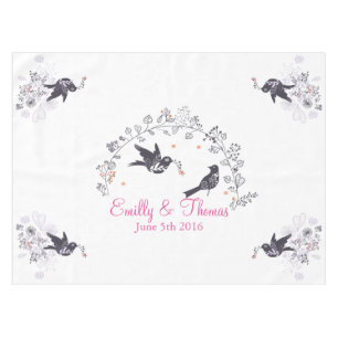 wedding birds on branch customisable tablecloth