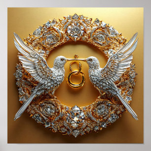 Wedding Birds Poster