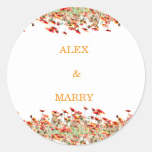 Wedding Birthday Baby Shower INVITATION CARD Classic Round Sticker