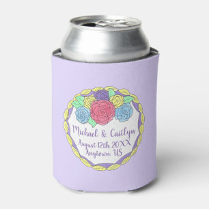 Wedding Birthday Bridal Shower Floral Round Cake Can Cooler