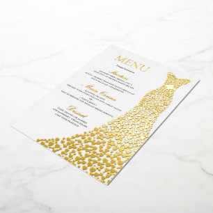 Wedding, Birthday Party or Bridal Shower Menu Gold
