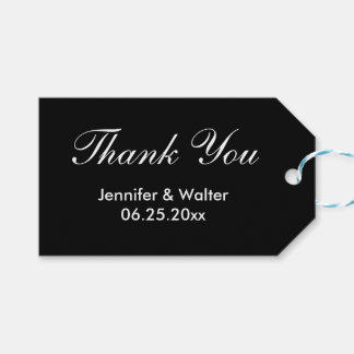 Wedding Black and White Bride Groom Thank You Tag