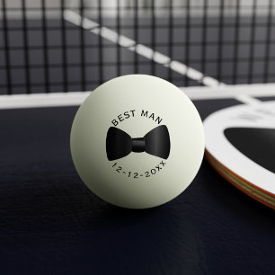 Wedding Black Bow Tie Best Man Ping Pong Ball