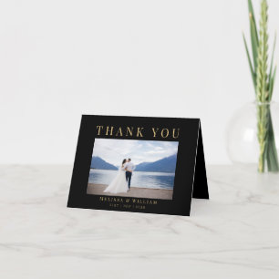 Wedding Black Gold Thank You Card