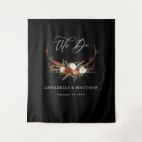 Wedding black rustic stag floral party decor