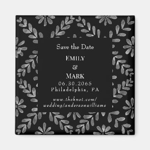 Wedding Black & White Elegant Save the Date Magnet