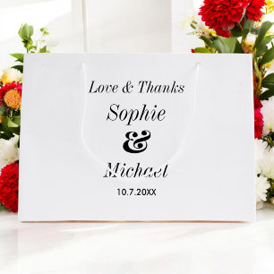 Wedding Black White Minimalist Large Gift Bag