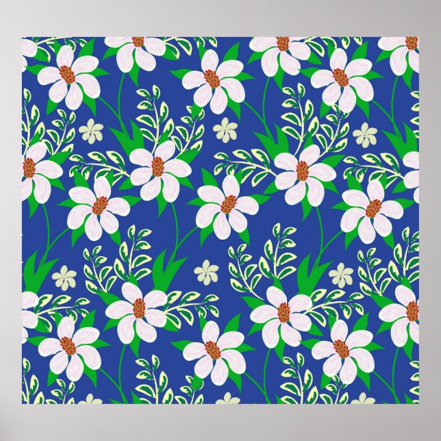 Wedding Bliss: Floral Invitation Background Poster (Front)