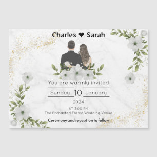 Wedding Blooms Invitation: A Floral Fairytale Magnetic Invitation