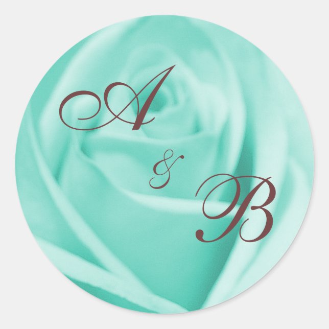 Wedding: Blue & Chocolate ... - Customised Classic Round Sticker (Front)