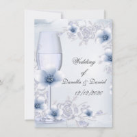 Wedding Blue Silver roses blossom