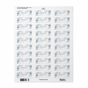 Wedding   Blue Watercolor Foliage Label