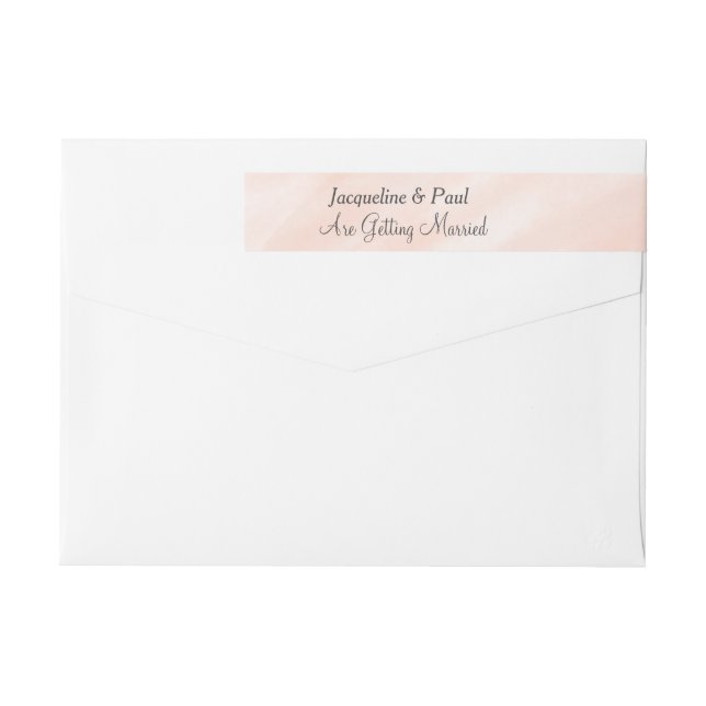 Wedding Blush Grey Watercolor Wrap Around Label (Back)