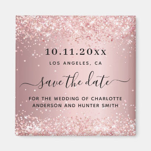 Wedding blush pink save the date magnet