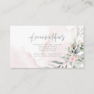 Wedding Blush Pink Watercolor Floral and Foliage Enclosure Card