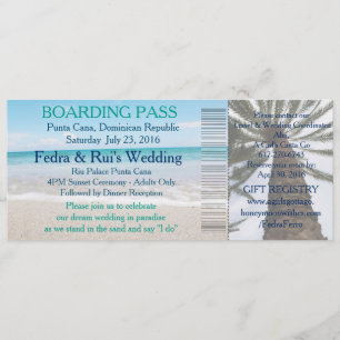 Wedding Boarding Pass Ticket-Destination Invitation