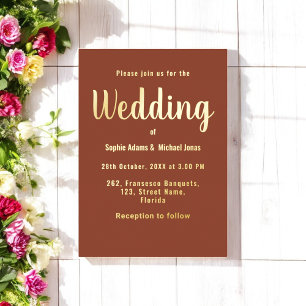 Wedding Boho Brown Terracotta Gold