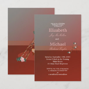 Wedding Boho Chic Teepee  Tipi  Rehearsal Dinner Invitation