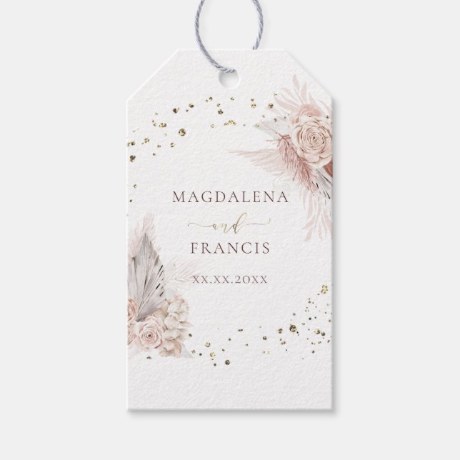  wedding boho flowers  gift tags (Front)