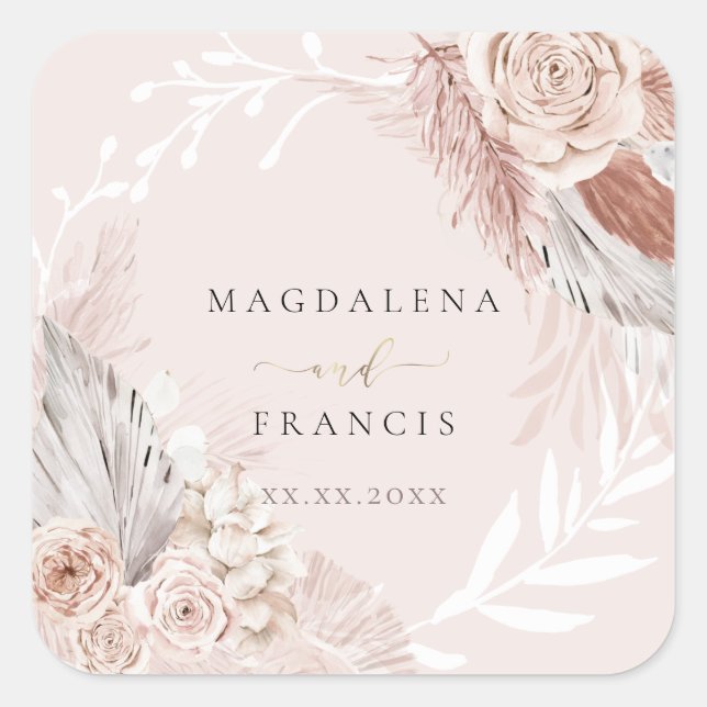 wedding boho  square sticker (Front)