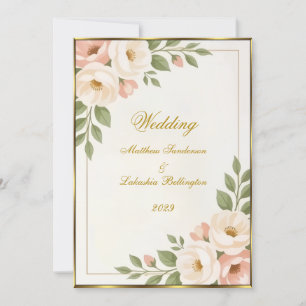 Wedding Boho Style Beautiful Modern Sophisticated Invitation