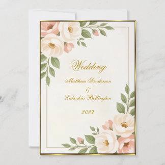 Wedding Boho Style Beautiful Modern Sophisticated Invitation