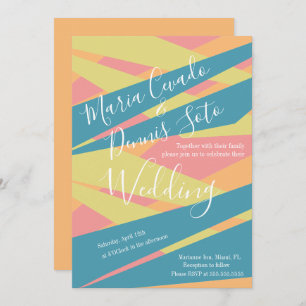 Wedding Bold Abstract Typography  Invitation