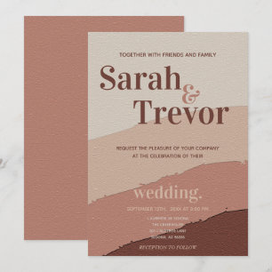Wedding Bold Typography Dusty Rose  Invitation