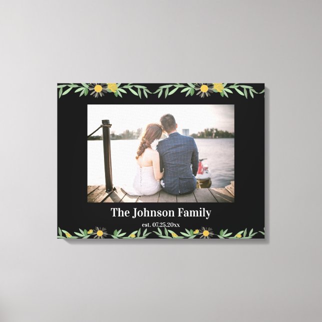 Wedding Botanical Custom Photo Stretched Canvas Print (Front)