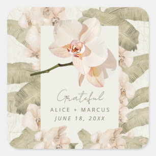 Wedding  Botanical Garden Thank You Favor Square Sticker