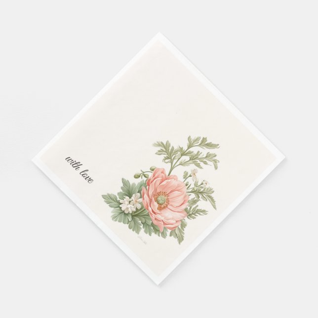 Wedding Botanical Vintage | Floral Table Statement Napkin (Corner)