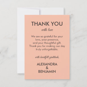Wedding Botanical Vintage Warm Grateful Accent Thank You Card