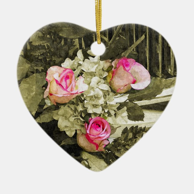 Wedding Bouquet Ceramic Tree Decoration (Front)