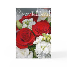 Wedding bouquet congratulations greeting card