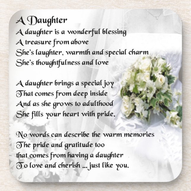 wedding bouquet   Daughter Poem Coaster (Front)