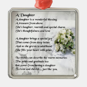 wedding bouquet   Daughter Poem Metal Tree Decoration