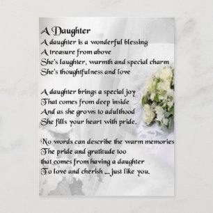 wedding bouquet   Daughter Poem Postcard