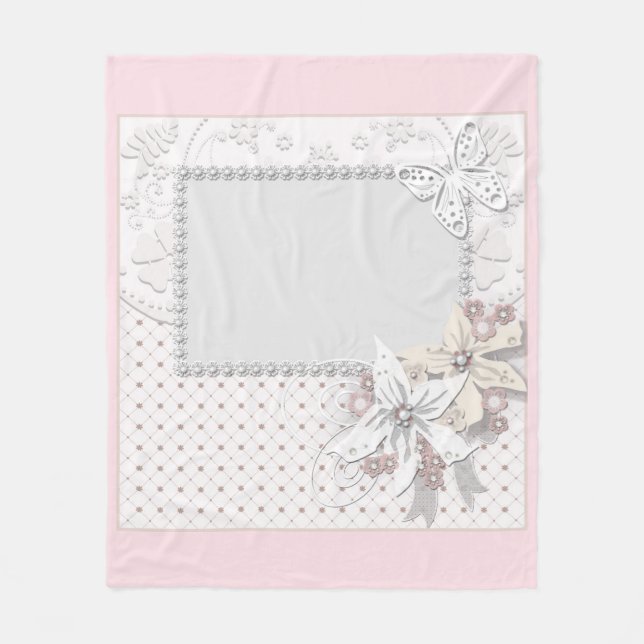 Wedding bouquet fleece blanket (Front)