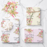 Wedding Bouquet of Flowers Add Names 3 Gift Wrapping Paper Sheet<br><div class="desc">Wedding Bouquet of Flowers Add Names 3 Gift Wrapping Paper Sheets</div>