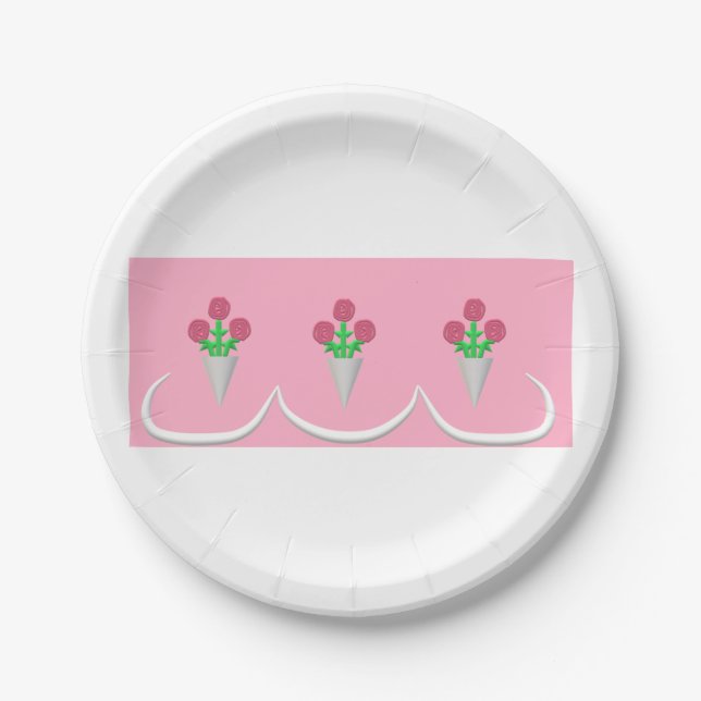 Wedding Bouquet Paper Plate (Front)