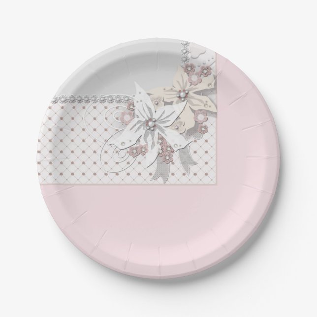 Wedding bouquet paper plate (Front)