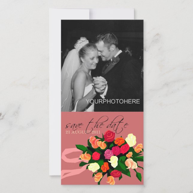 Wedding Bouquet Photo Save the Date Cards (Front)