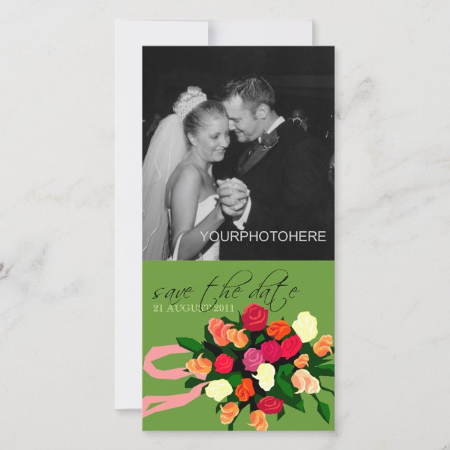 Wedding Bouquet Photo Save the Date Cards (Front)