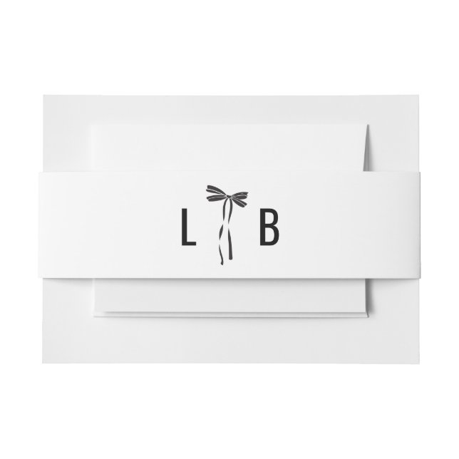Wedding Bow Belly Band Invitation Belly Band (Front Example)