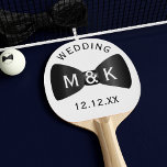 Wedding Bow Tie Personalized Ping Pong Paddle<br><div class="desc">Add your initials to the tuxedo bow tie and the date of your wedding.  You can customize the background color to match your wedding color scheme or keep it classic white.</div>