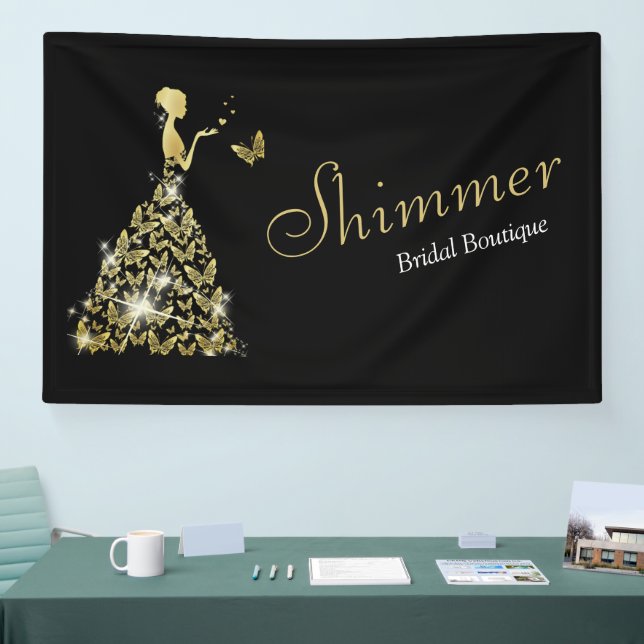 Wedding Bridal Butterfly Dress Boutique Business Banner (Tradeshow)