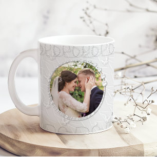 Wedding Bridal Couple Add Photo Names Coffee Mug
