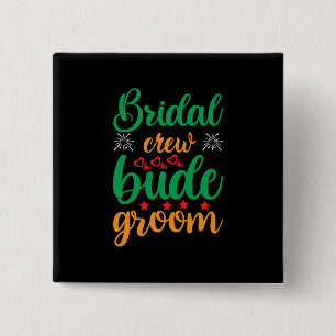 Wedding Bridal Crew Groom 15 Cm Square Badge