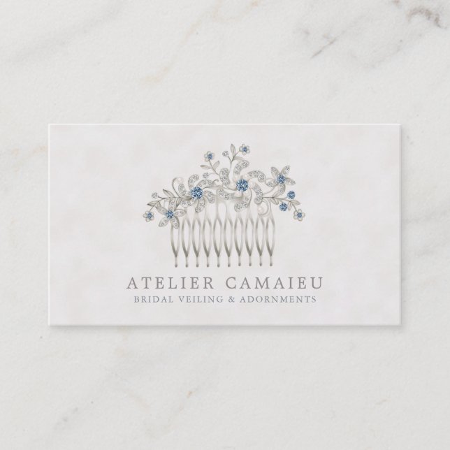 Wedding Bridal Hair Comb Accessories Jewellery Business Card (Front)