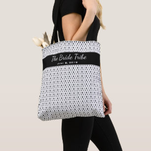 Wedding Bridal Party Custom White & Black Tote Bag